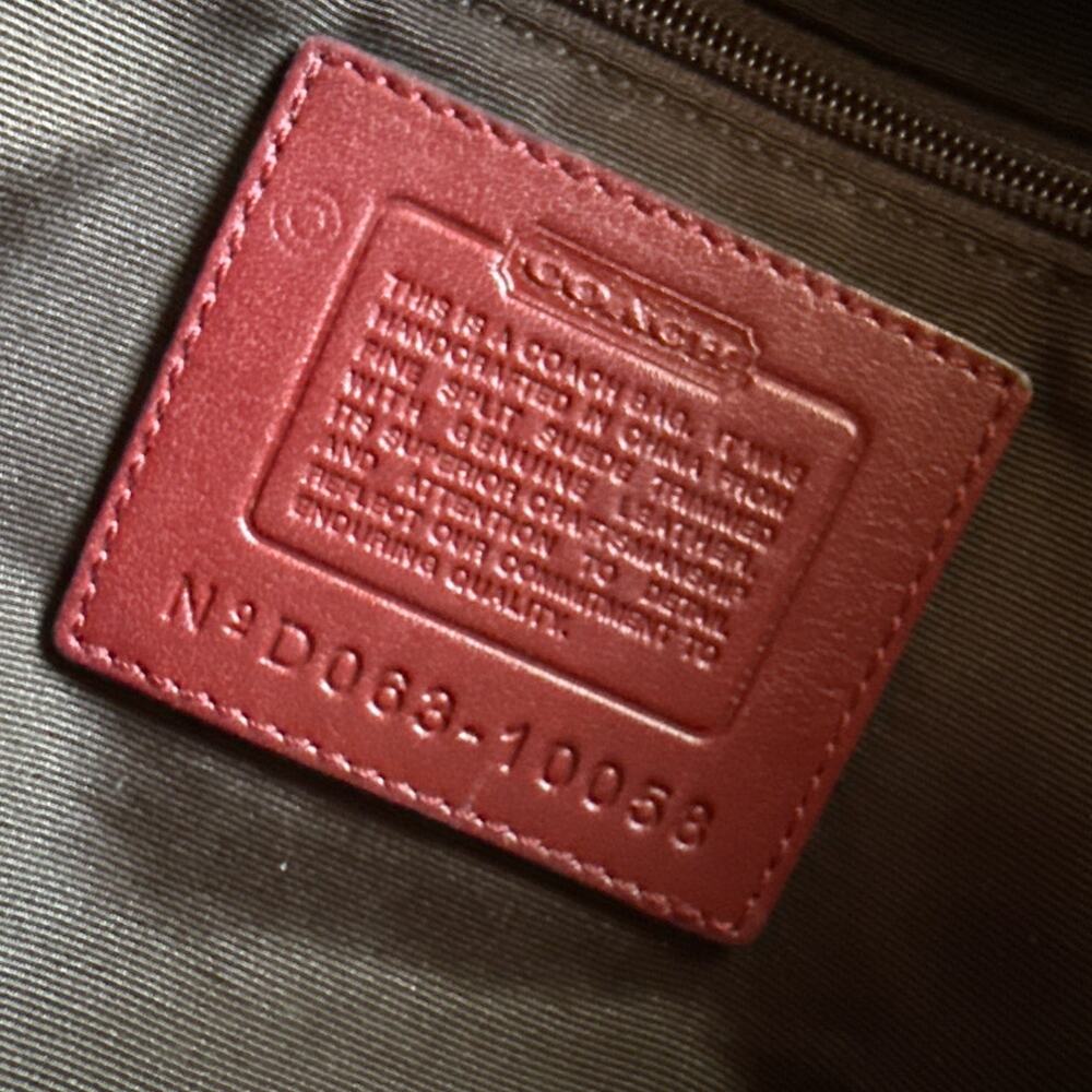 Coach Vintage Red Suede Shoulder Hobo Bag 10058 - Picture 3 of 10